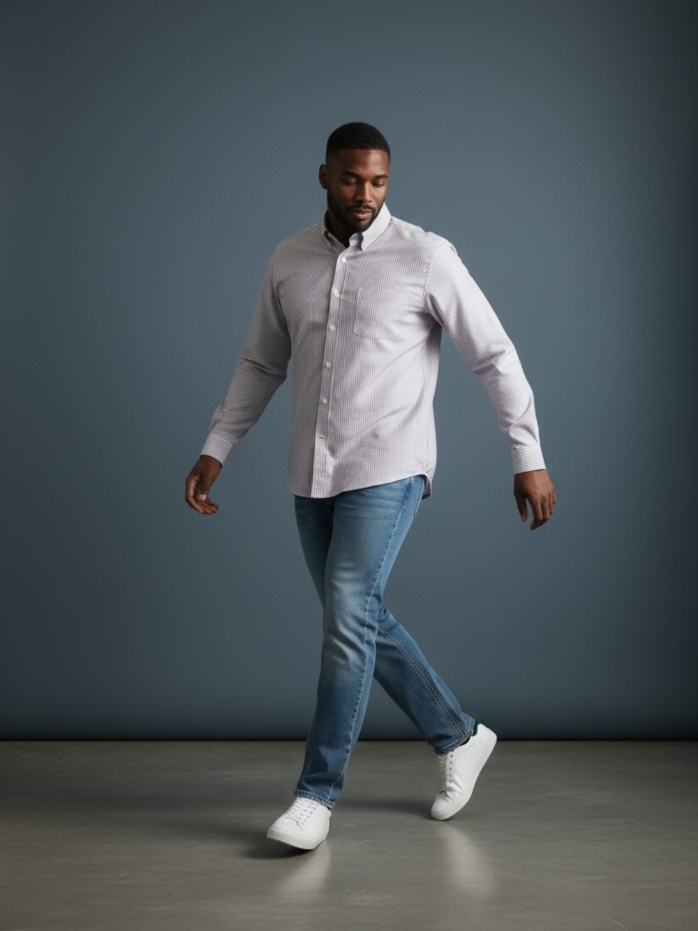 Brooks Brothers  Button-Down Dress Shirt - White with Red & Blue Stripes